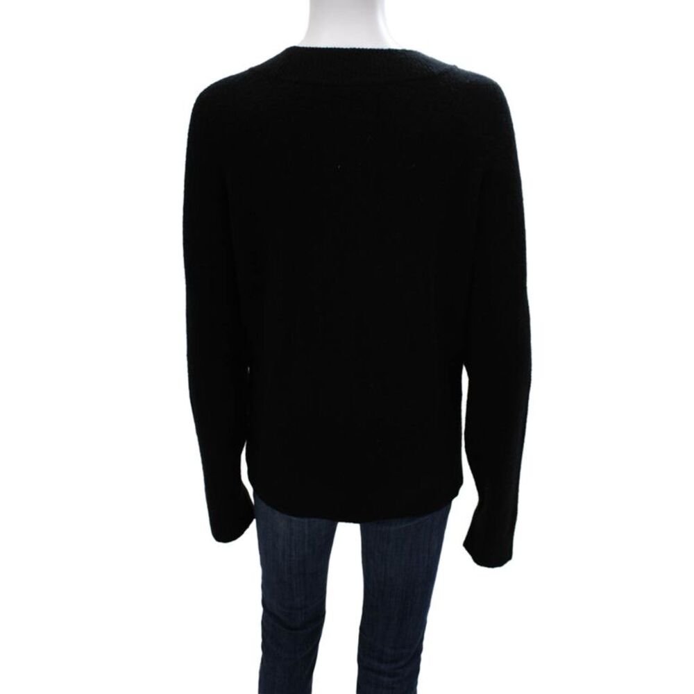 Athleta Women Wool Crew Pullover Sweater Black Size L - Picture 3 of 6